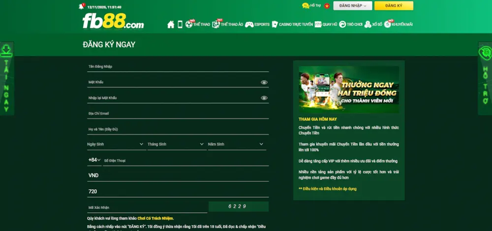 Khuyến mãi tại nhà cái FB88