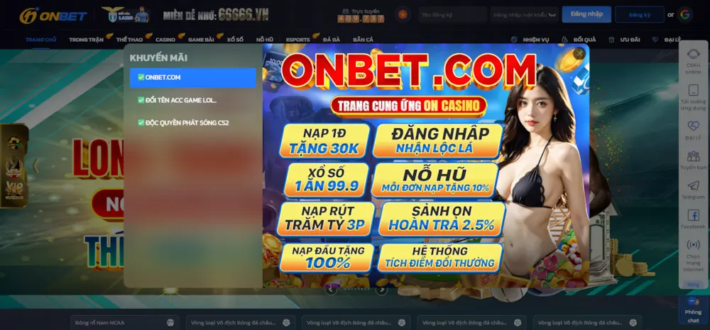 Khuyến mãi tại nhà cái ONBET